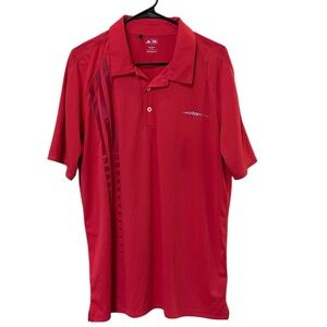 Adidas Polo Shirt Large Men’s Golf Short Sleeve Logo Adizero L Orange Red Salmon